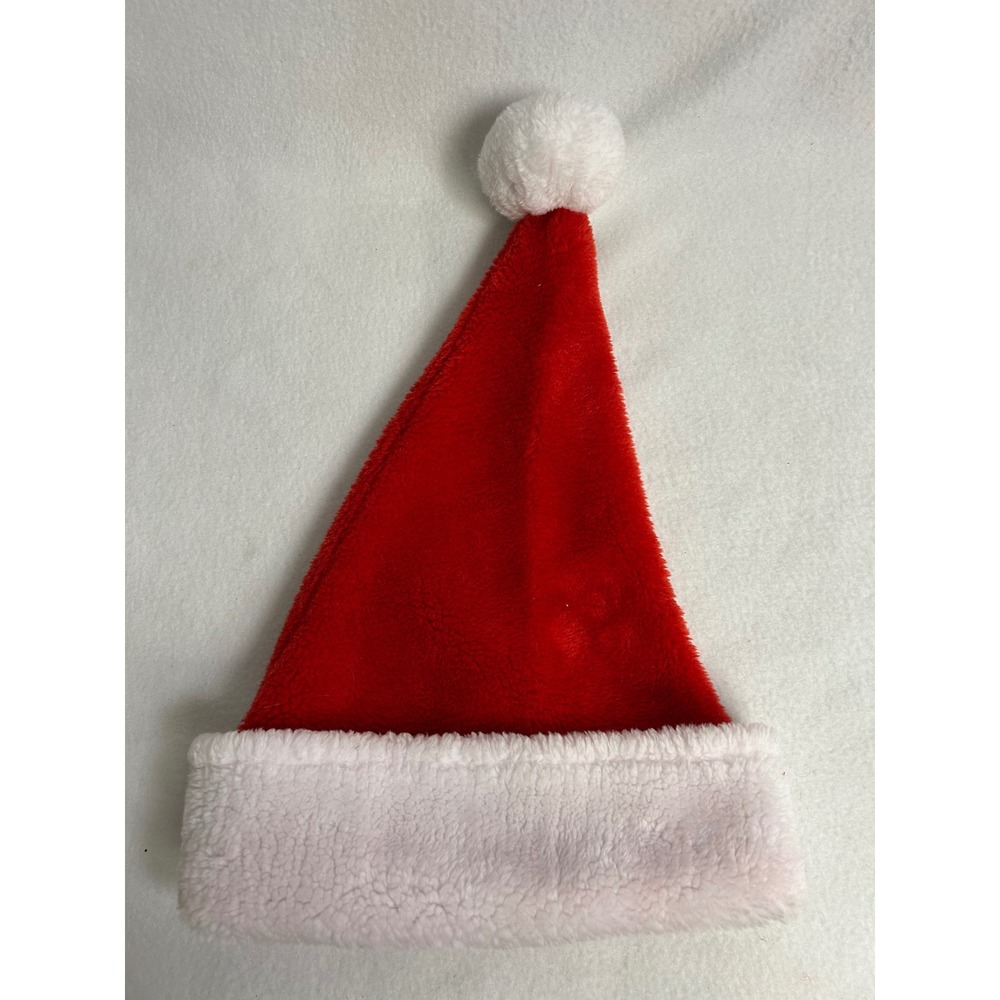 Christmas Holiday Enchanted Forest Unisex OS Red White Plush Faux Fur Santa Hat